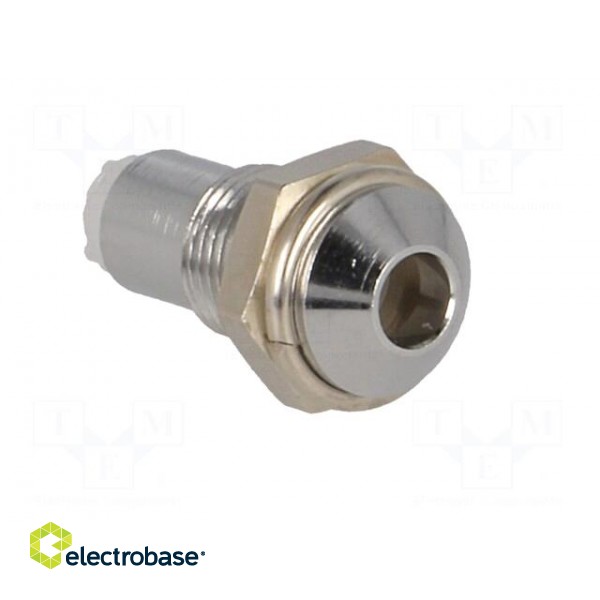 LED holder | 3mm | chromium | metal | convex | with plastic plug фото 8