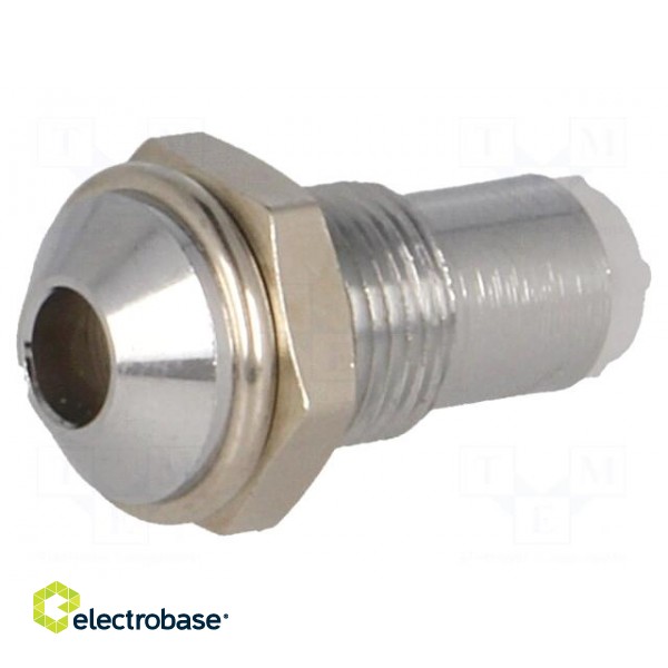 LED holder | 3mm | chromium | metal | convex | with plastic plug image 1
