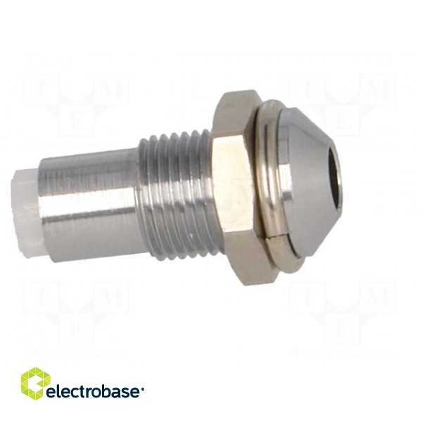 LED holder | 3mm | chromium | metal | convex | with plastic plug фото 7