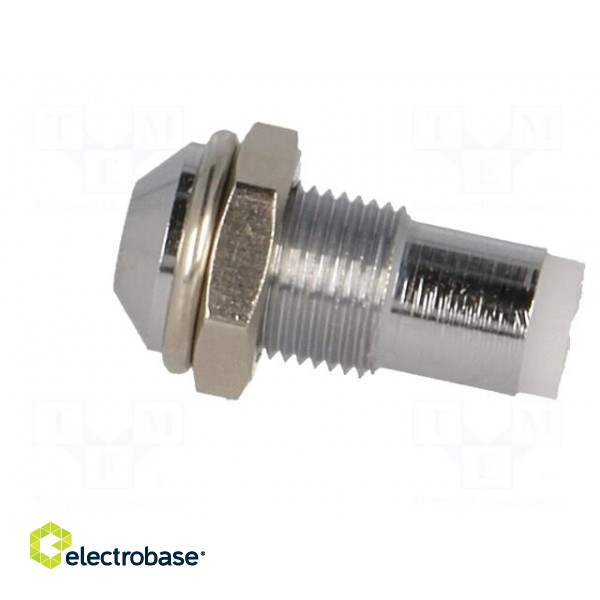 LED holder | 3mm | chromium | metal | convex | with plastic plug фото 3