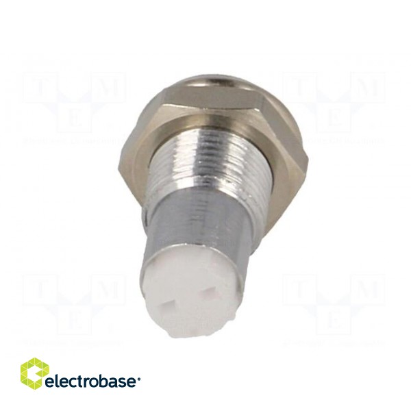 LED holder | 3mm | chromium | metal | convex | with plastic plug фото 5