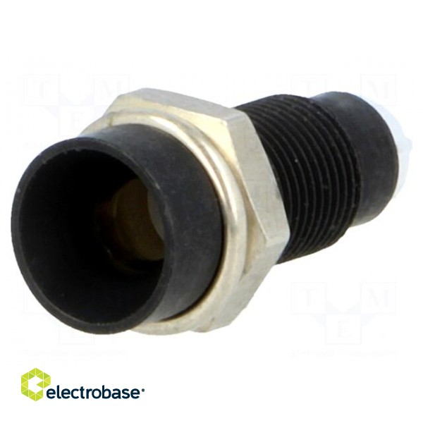 LED holder | 3mm | metal | concave | with plastic plug | black image 1