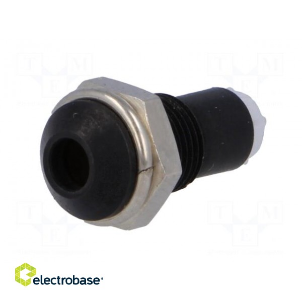 LED holder | 3mm | metal | convex | with plastic plug | black фото 2