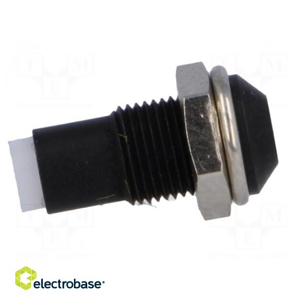LED holder | 3mm | metal | convex | with plastic plug | black фото 7
