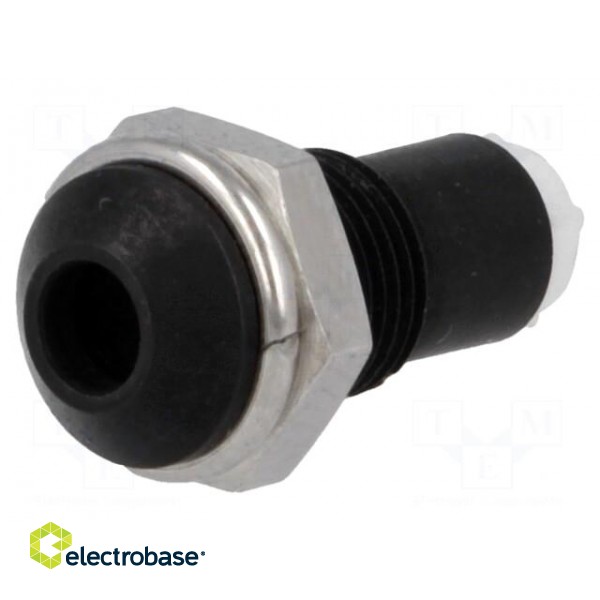 LED holder | 3mm | metal | convex | with plastic plug | black image 1