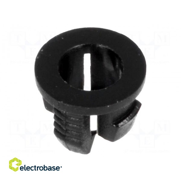 LED holder | 3mm | one-piece | black | UL94V-2 | L: 4.6mm | Mat: polyamide image 1