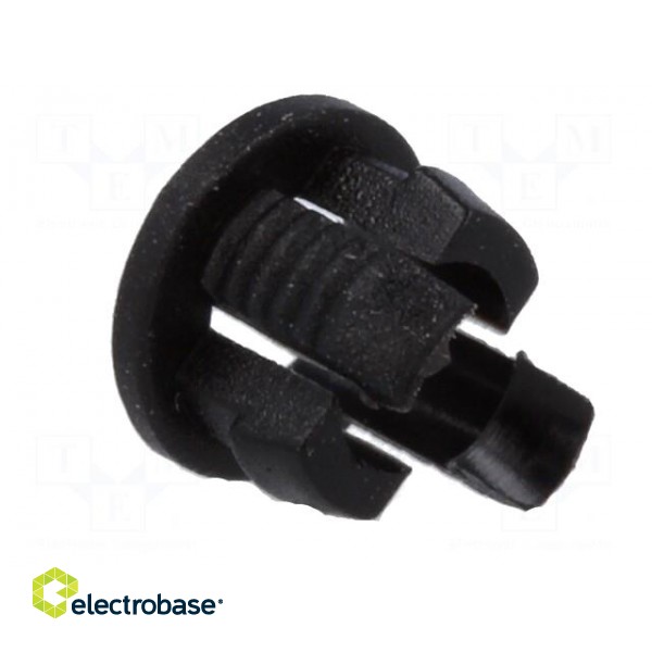LED holder | 3mm | one-piece | black | UL94V-2 | L: 4.6mm | Mat: polyamide image 4