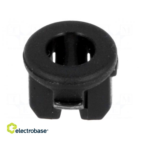 LED holder | 3mm | one-piece | black | UL94V-2 | L: 4.8mm | Mat: polyamide