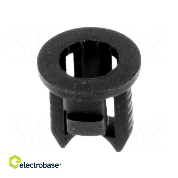 LED holder | 3mm | one-piece | black | UL94V-2 | L: 5.6mm | Mat: polyamide