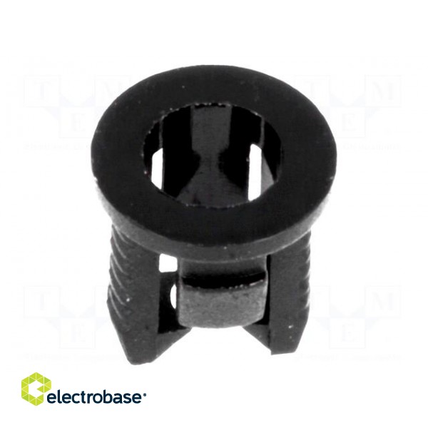 LED holder | 3mm | one-piece | black | UL94V-2 | L: 5.7mm | Mat: polyamide image 1