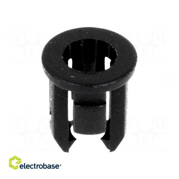 LED holder | 3mm | one-piece | black | UL94V-2 | L: 6.4mm | Mat: polyamide paveikslėlis 1