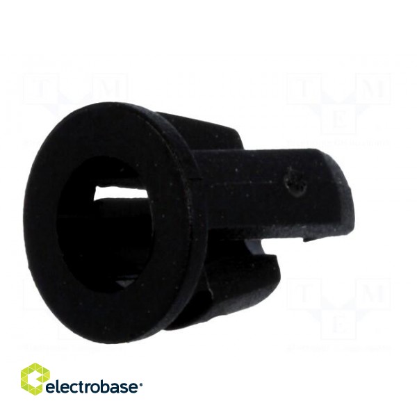 LED holder | 3mm | one-piece | black | UL94V-2 | L: 6.4mm | Mat: polyamide image 2