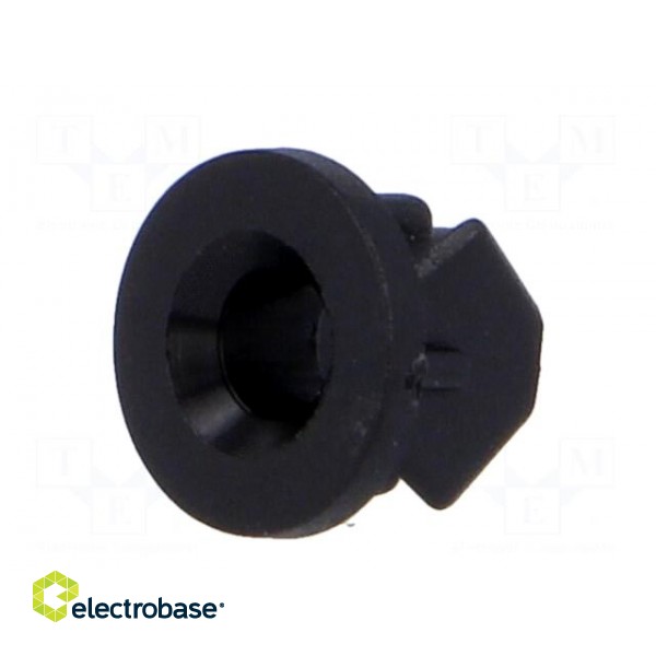 LED holder | 3mm | one-piece | black | UL94V-2 | L: 6.5mm | Mat: polyamide фото 2