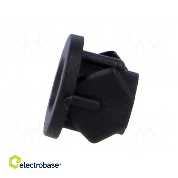 LED holder | 3mm | one-piece | black | UL94V-2 | L: 6.5mm | Mat: polyamide фото 3