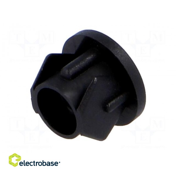 LED holder | 3mm | one-piece | black | UL94V-2 | L: 6.5mm | Mat: polyamide фото 6