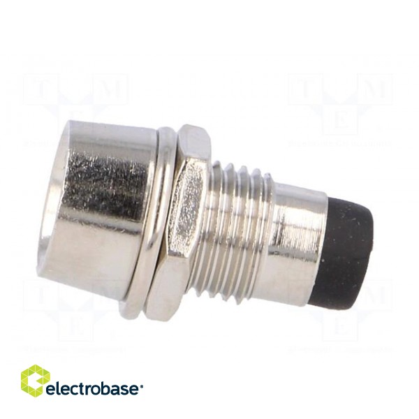 LED holder | 5mm | chromium | concave | with rubber plug image 3