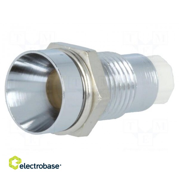 LED holder | 5mm | chromium | metal | concave | with plastic plug фото 1