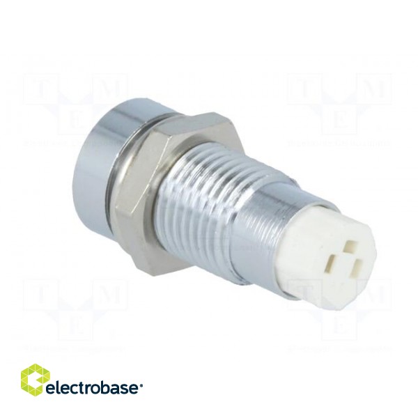 LED holder | 5mm | chromium | metal | concave | with plastic plug фото 4