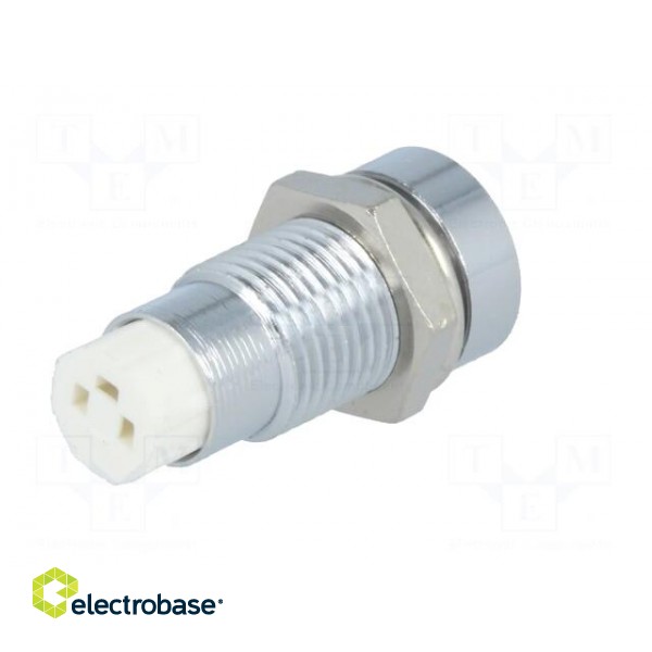 LED holder | 5mm | chromium | metal | concave | with plastic plug фото 6