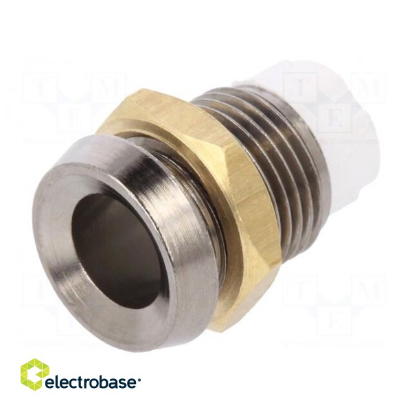 LED holder | 5mm | chromium | metal | concave | with plastic plug | IP66