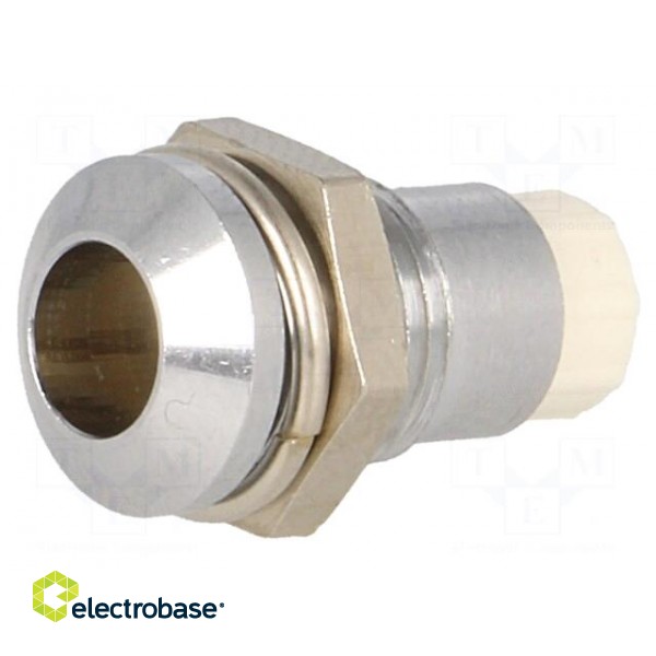LED holder | 5mm | chromium | metal | convex | with plastic plug image 1