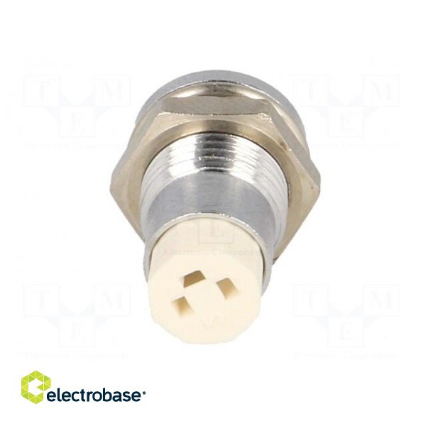 LED holder | 5mm | chromium | metal | convex | with plastic plug фото 5
