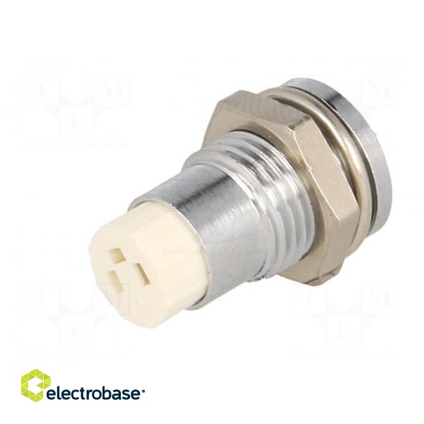 LED holder | 5mm | chromium | metal | convex | with plastic plug фото 6