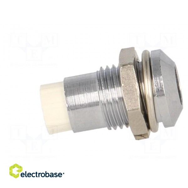 LED holder | 5mm | chromium | metal | convex | with plastic plug фото 7