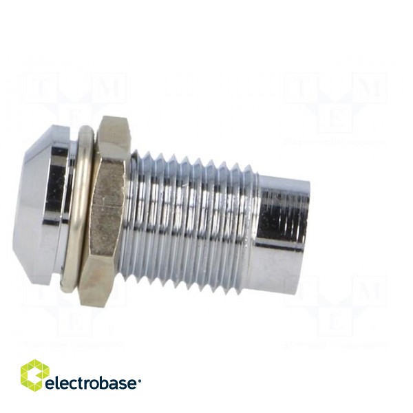 LED holder | 5mm | Cutout: Ø8mm | Body: silver | Body plating: chrome фото 3