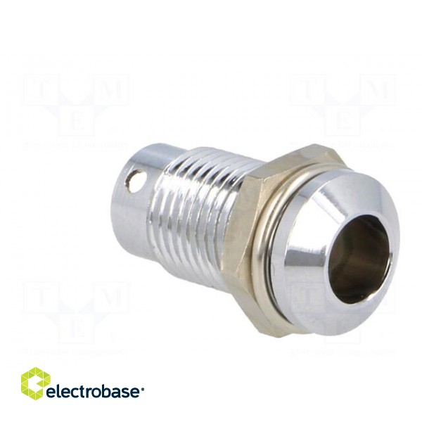 LED holder | 5mm | Cutout: Ø8mm | Body: silver | Body plating: chrome фото 8
