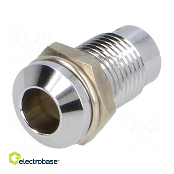 LED holder | 5mm | Cutout: Ø8mm | Body: silver | Body plating: chrome image 1