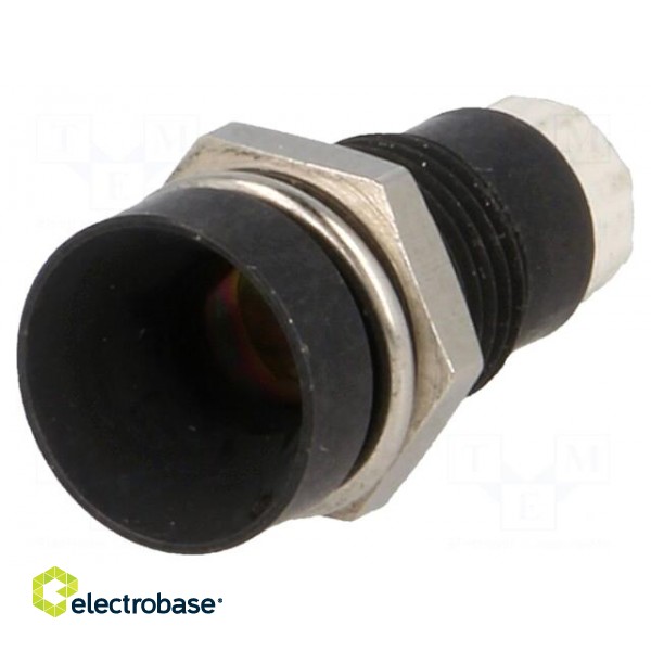 LED holder | 5mm | metal | concave | with plastic plug | black image 1