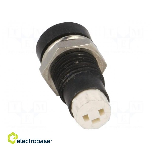 LED holder | 5mm | metal | concave | with plastic plug | black фото 5