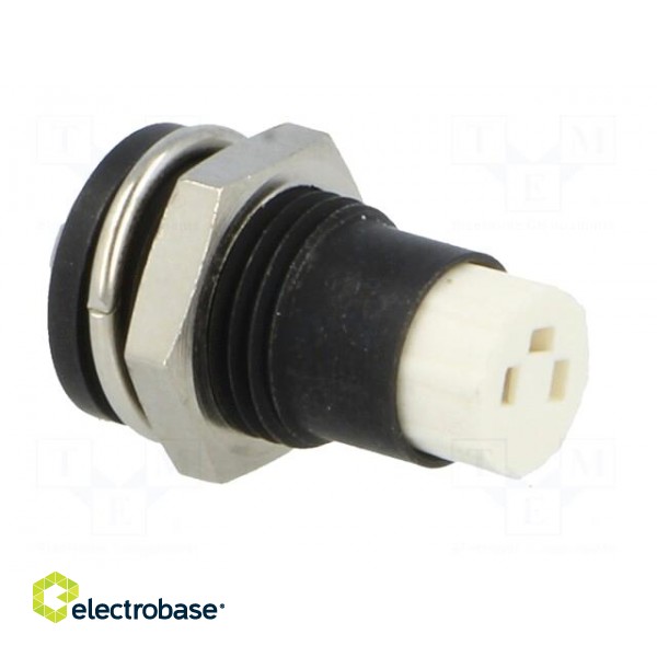 LED holder | 5mm | metal | convex | with plastic plug | black paveikslėlis 4