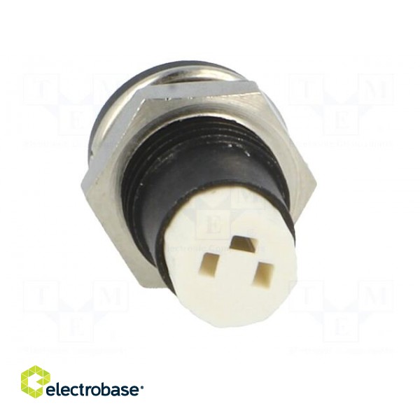 LED holder | 5mm | metal | convex | with plastic plug | black paveikslėlis 5