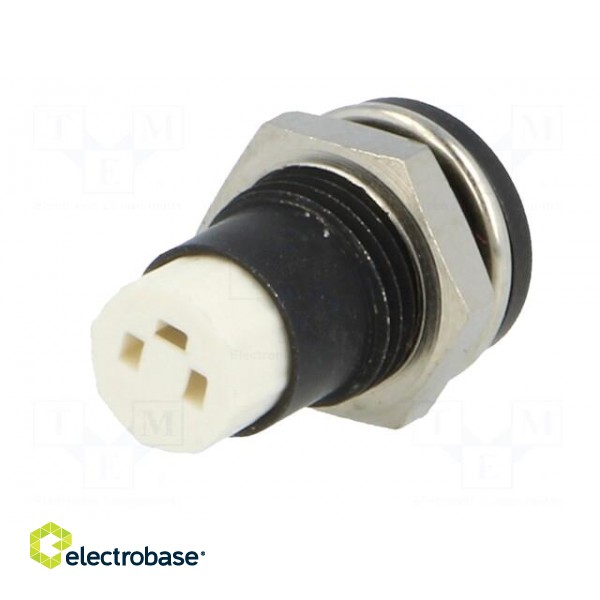 LED holder | 5mm | metal | convex | with plastic plug | black paveikslėlis 6