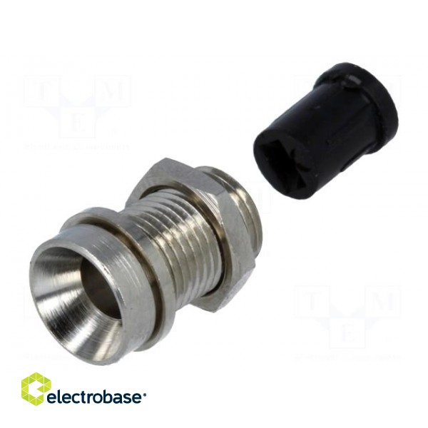 LED holder | 5mm | nickel | concave | with plastic plug image 1