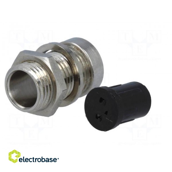 LED holder | 5mm | nickel | concave | with plastic plug фото 6