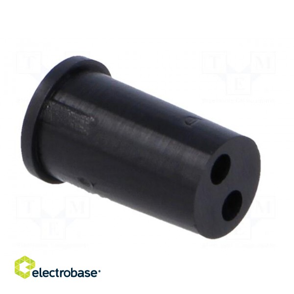 LED holder | 5mm | one-piece | black | UL94V-2 | L: 11.4mm paveikslėlis 4
