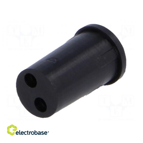 LED holder | 5mm | one-piece | black | UL94V-2 | L: 11.4mm paveikslėlis 6