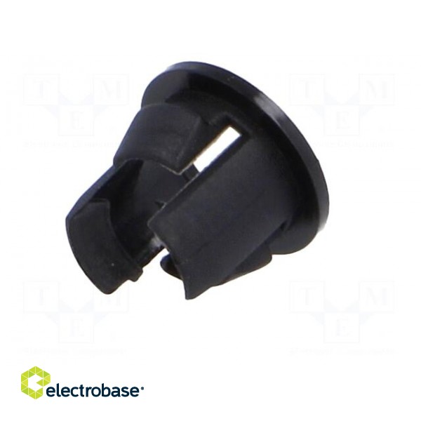 LED holder | 5mm | one-piece | black | UL94V-2 | L: 6.3mm | Mat: polyamide paveikslėlis 6