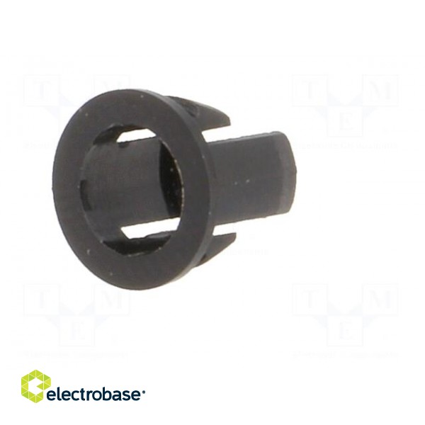 LED holder | 5mm | one-piece | black | UL94V-2 | L: 6.9mm | Mat: polyamide фото 2