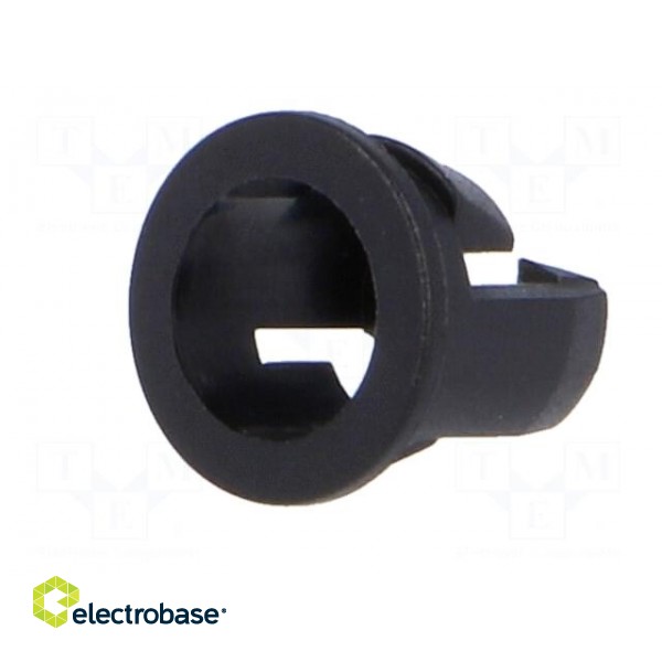LED holder | 5mm | one-piece | black | UL94V-2 | L: 6.9mm | Mat: polyamide фото 2