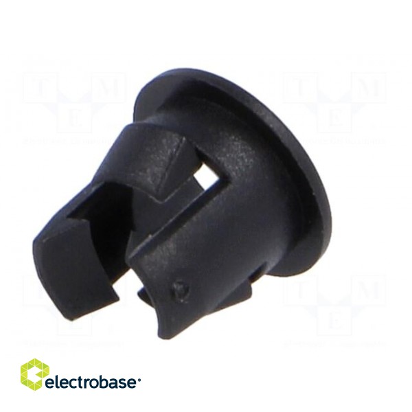 LED holder | 5mm | one-piece | black | UL94V-2 | L: 6.9mm | Mat: polyamide image 6