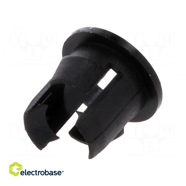 LED holder | 5mm | one-piece | black | UL94V-2 | L: 6.9mm | Mat: polyamide фото 1