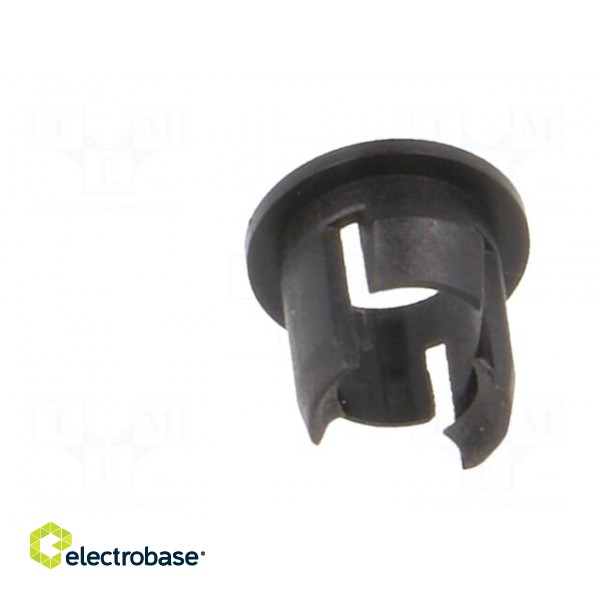 LED holder | 5mm | one-piece | black | UL94V-2 | L: 6.9mm | Mat: polyamide фото 5