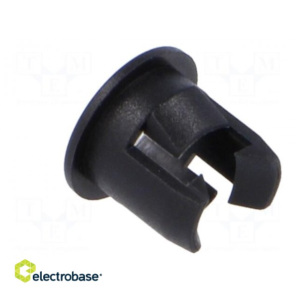 LED holder | 5mm | one-piece | black | UL94V-2 | L: 6.9mm | Mat: polyamide фото 4