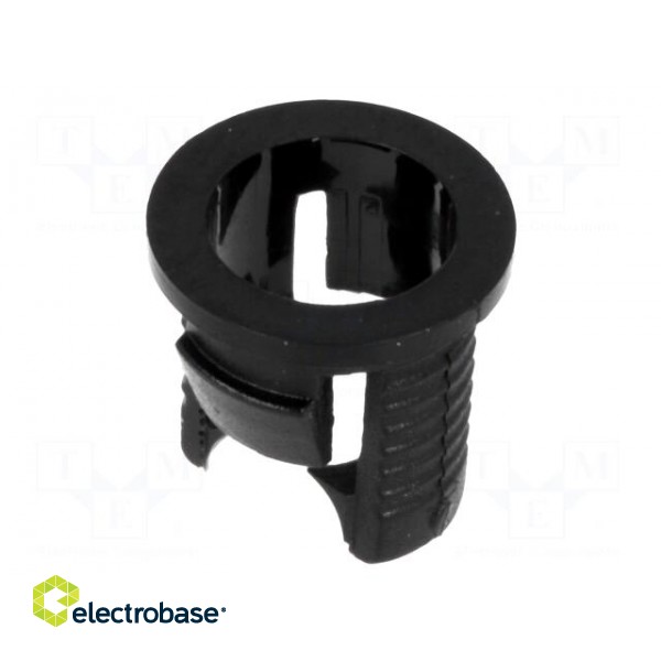 LED holder | 5mm | one-piece | black | UL94V-2 | L: 7.1mm | Mat: polyamide image 1