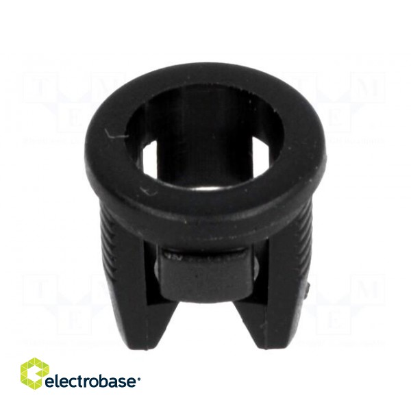 LED holder | 5mm | one-piece | black | UL94V-2 | L: 8mm | Mat: polyamide