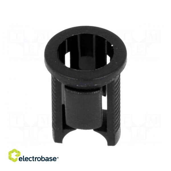 LED holder | 5mm | one-piece | black | UL94V-2 | L: 9.8mm | Mat: polyamide фото 1